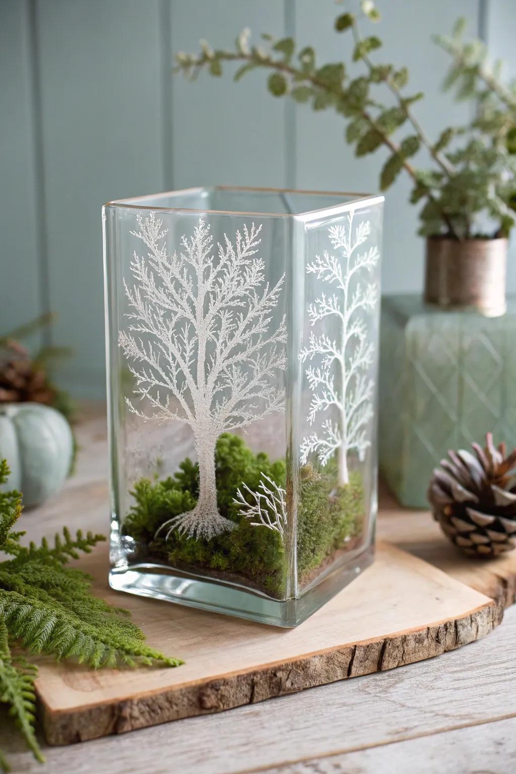 Bring nature indoors with elegant glass block artistry.