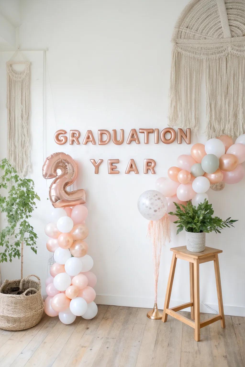 Elevate your graduation party décor with a chic and simple DIY balloon display!