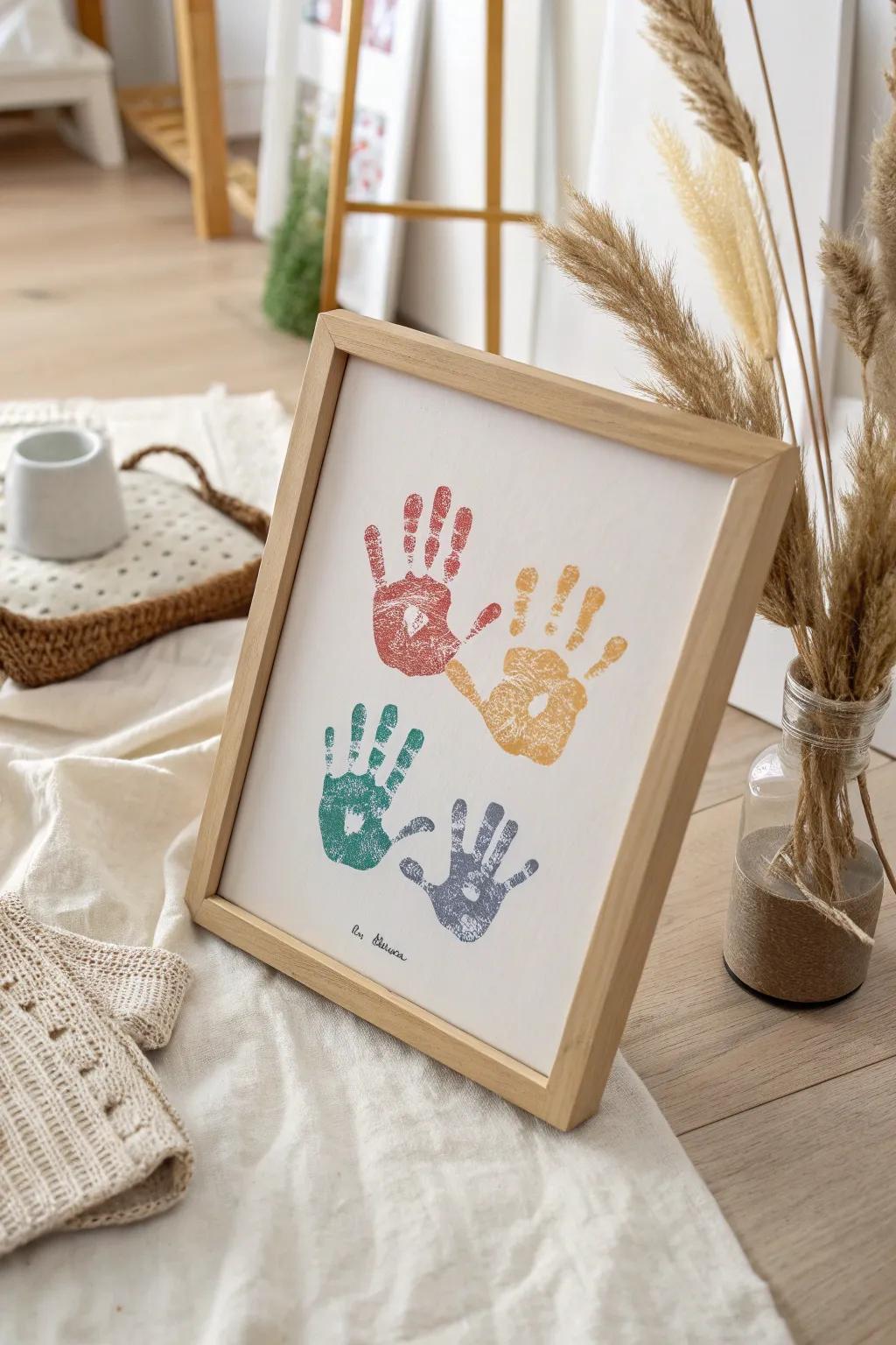 Celebrate the bond across generations with heartfelt handprint art, a keepsake to cherish forever.