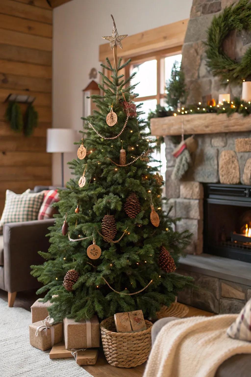 A natural and rustic Christmas tree that brings the beauty of nature indoors.