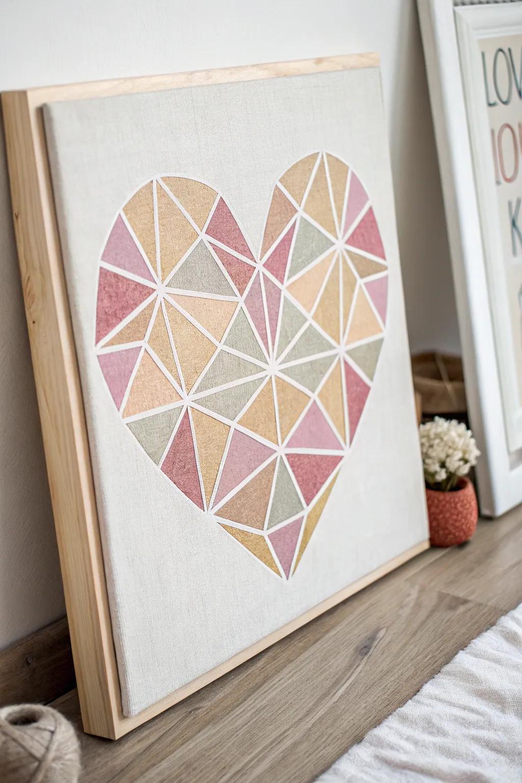 Discover the elegance of geometric heart art—where simplicity meets sophistication.