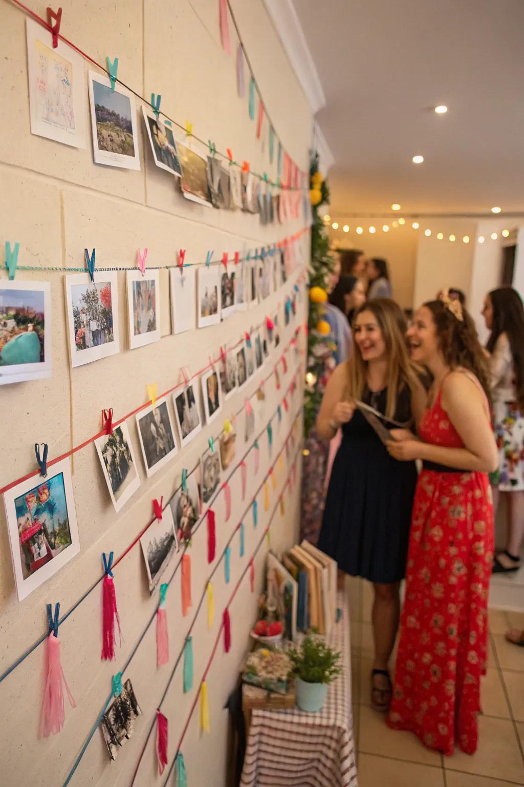 Walk down memory lane with a personalized photo memory wall.
