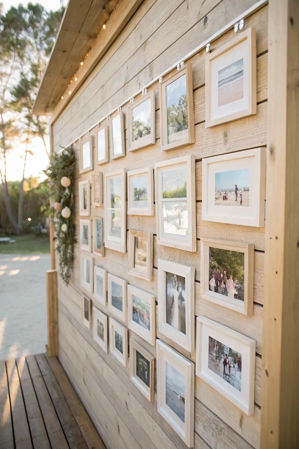 Transform your space into a gallery of love with a handcrafted photo collage that celebrates your most cherished moments.