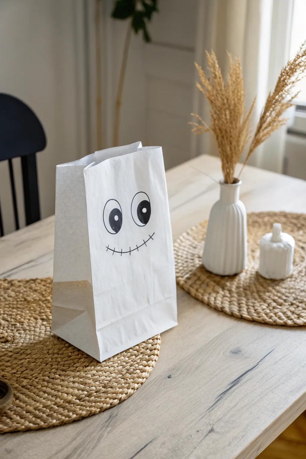 Craft your own adorable ghostly goodie bags for a touch of playful spookiness!