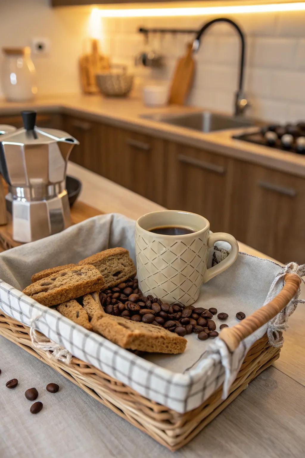 A coffee lover's dream basket for a delightful start to the day.