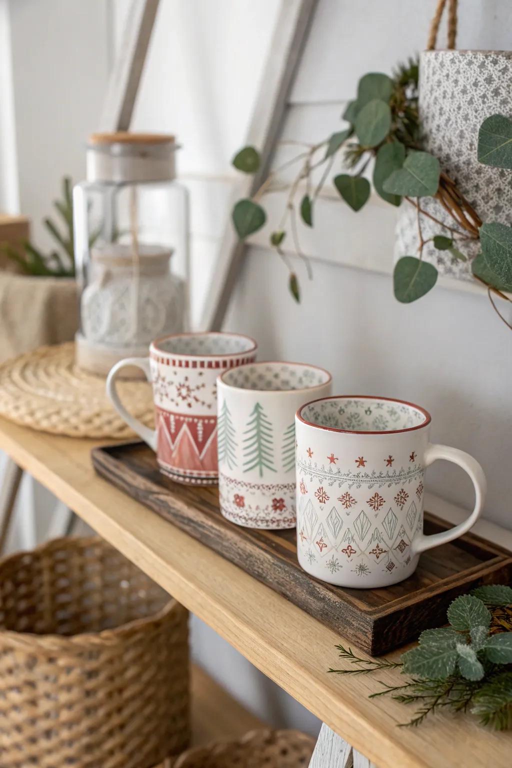Embrace the charm of mismatched mugs – where every sip of hot chocolate tells its own story.