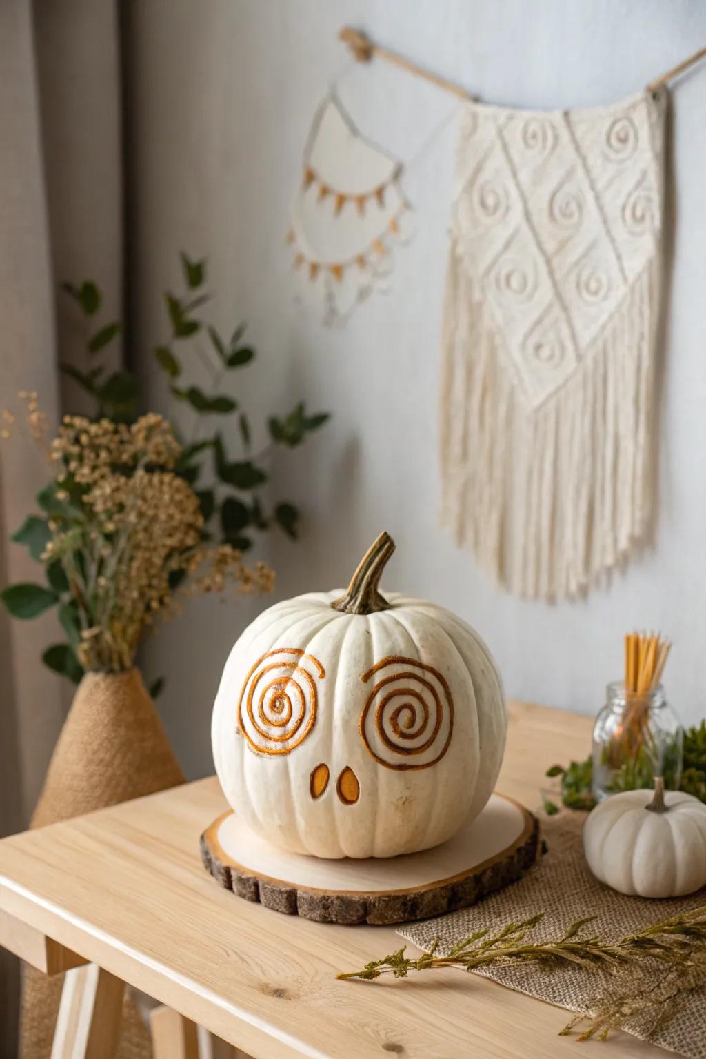Embrace whimsy this Halloween with charming swirly-eyed pumpkins!