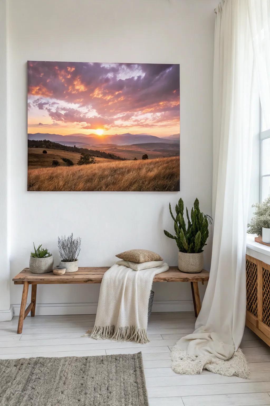 Embrace the serene beauty of golden sunsets with minimalist elegance.