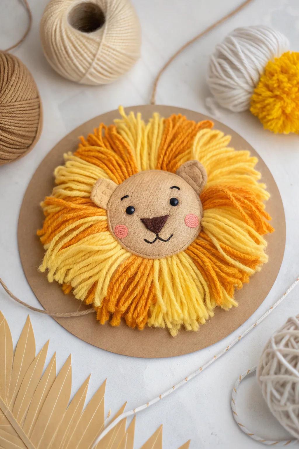 Embrace cozy vibes with this charming yarn-wrapped lion's mane, perfect for adding warmth to any space!