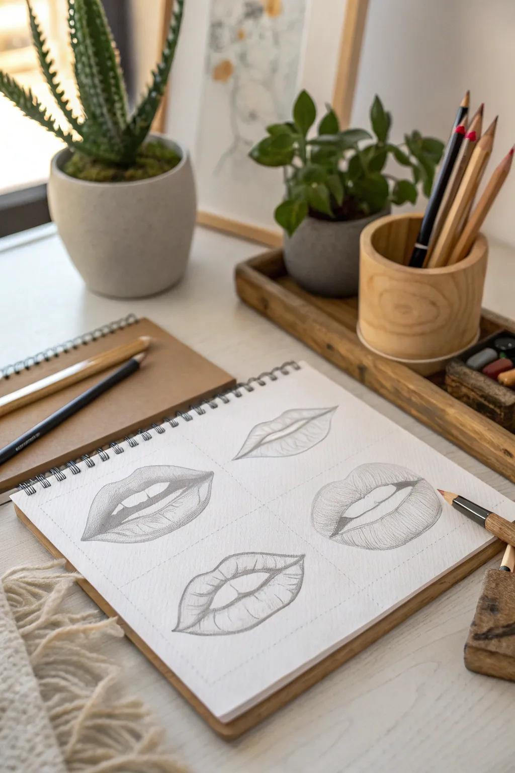 Embrace the art of simplicity with this step-by-step guide to drawing lips, where minimalism meets natural beauty.