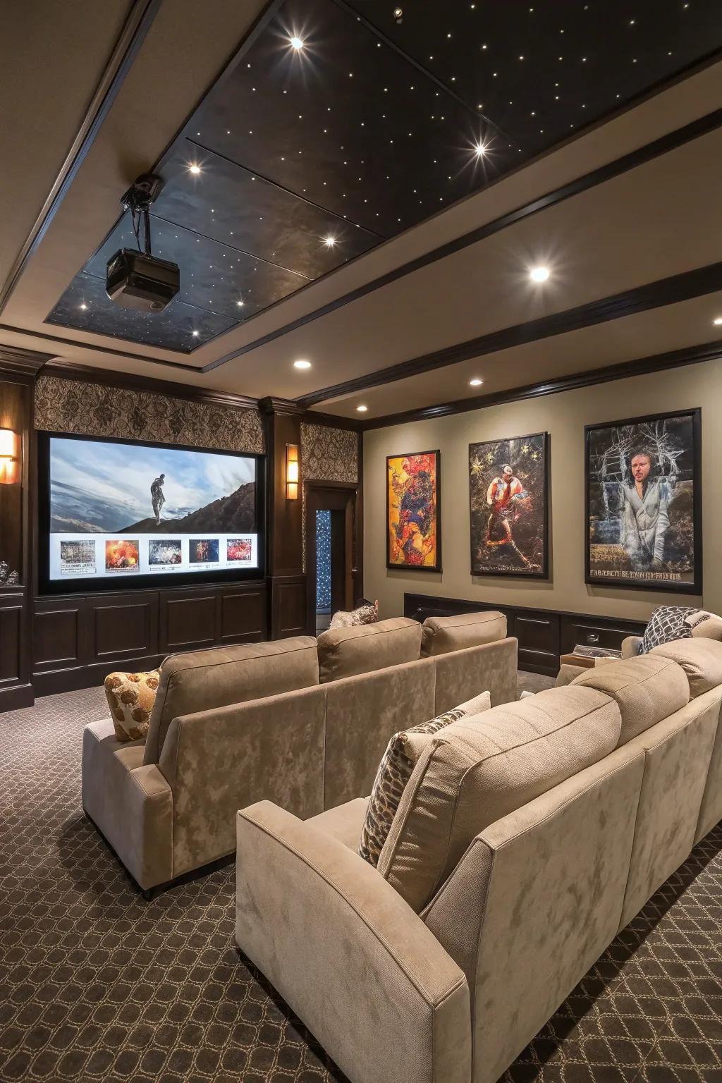A luxurious home theater setup for an immersive entertainment experience.