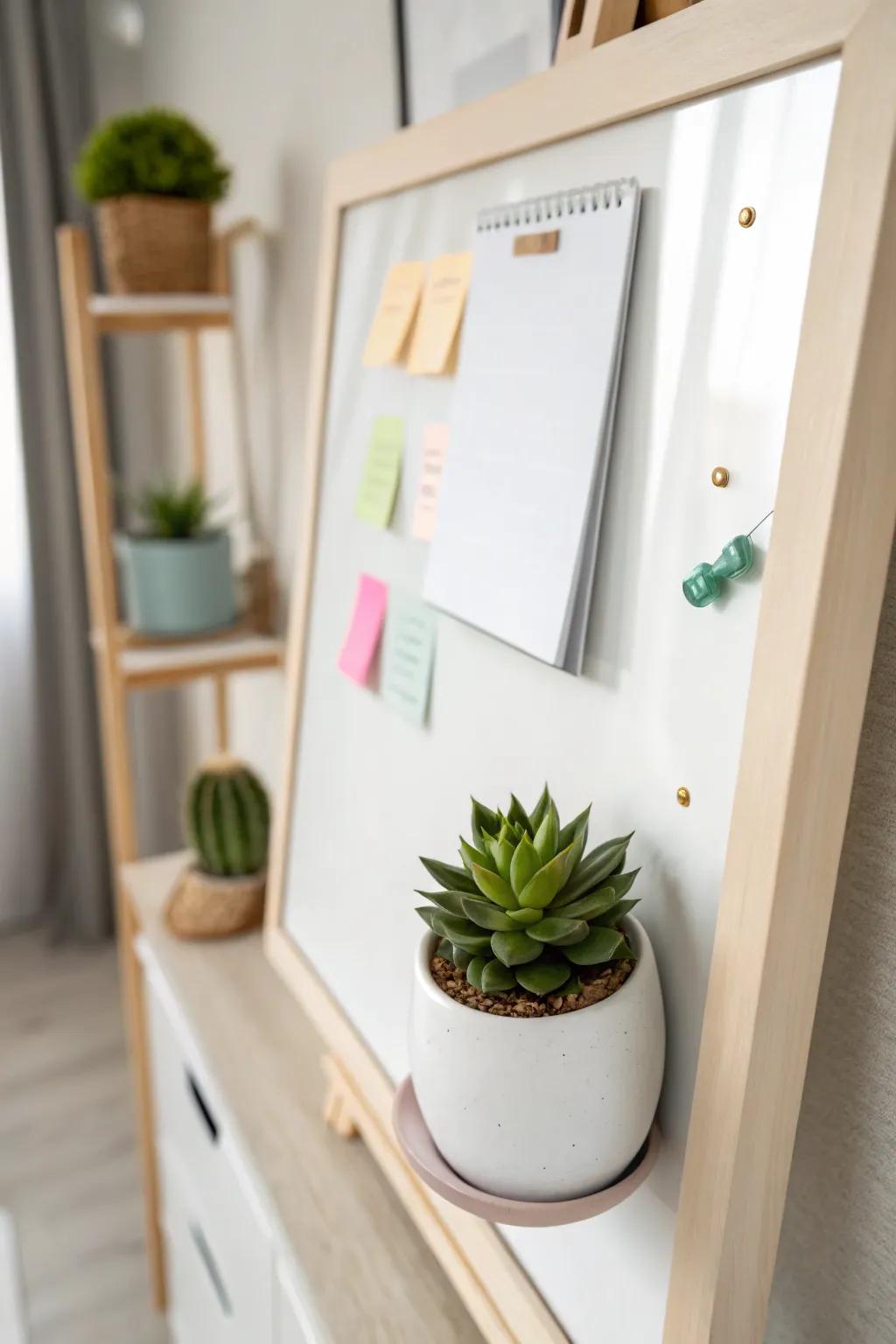 Elevate your whiteboard game with charming magnetic mini planters—where functionality meets natural beauty.