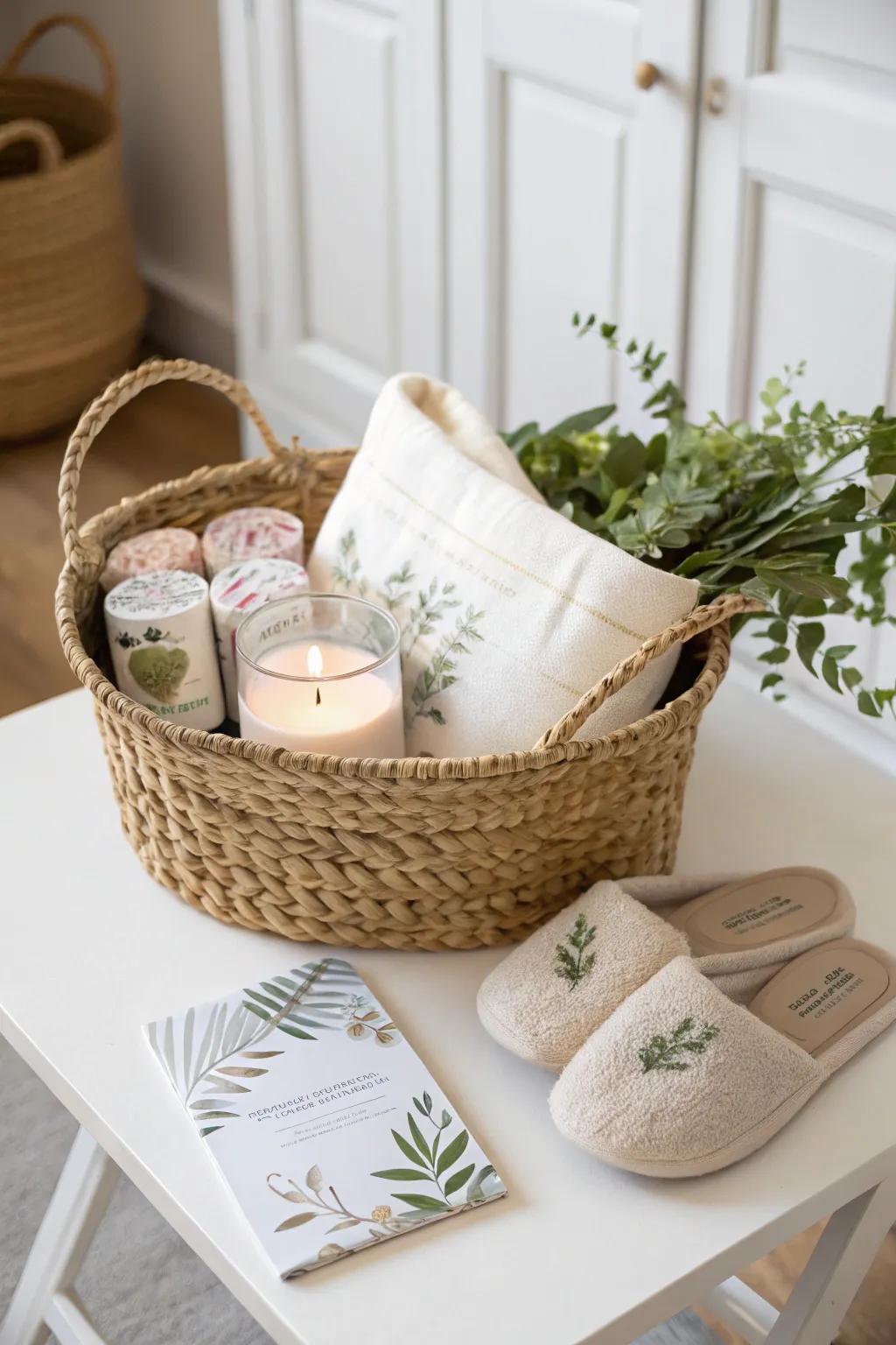 Create a serene self-care sanctuary this Mother's Day with a thoughtfully curated basket of tranquility.