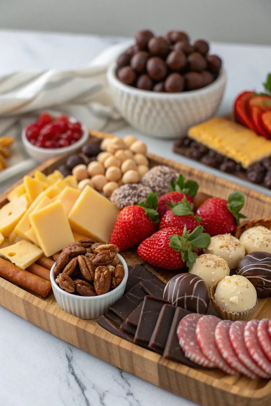 Indulge mom's sweet tooth with a selection of chocolates and pastries.