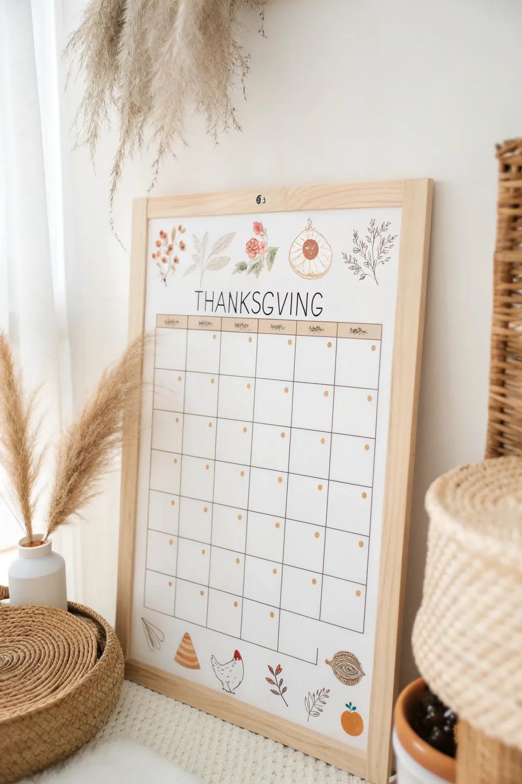 Countdown to Thanksgiving with minimalist charm and festive flair!