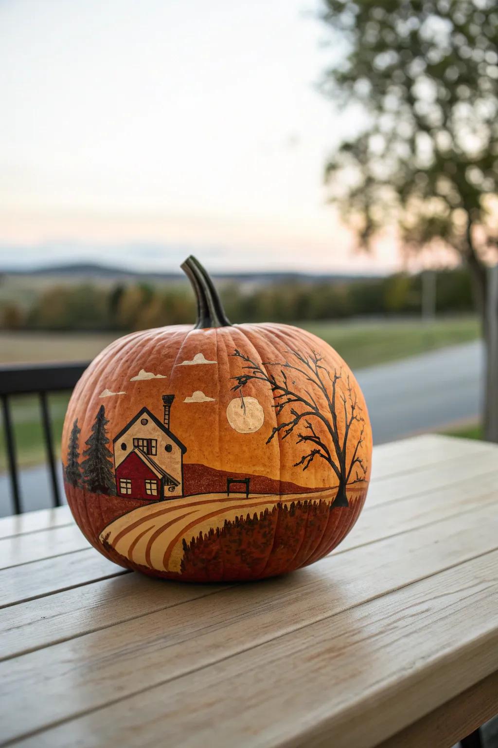 Transform your pumpkin into a piece of rustic farmhouse art with warm earth tones and a touch of boho charm.
