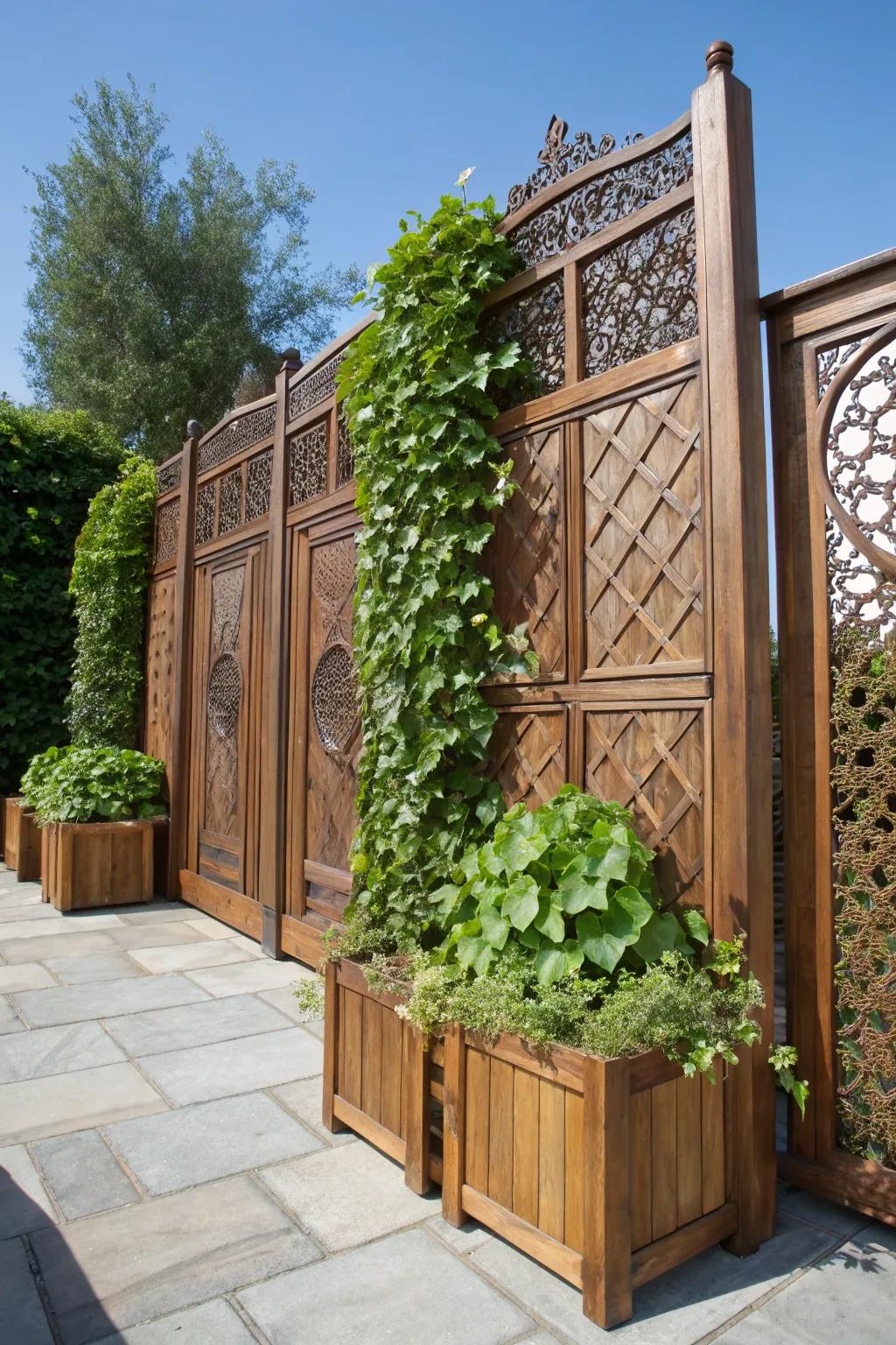 Elevate your outdoor space with a handcrafted privacy screen, where nature and craftsmanship unite.