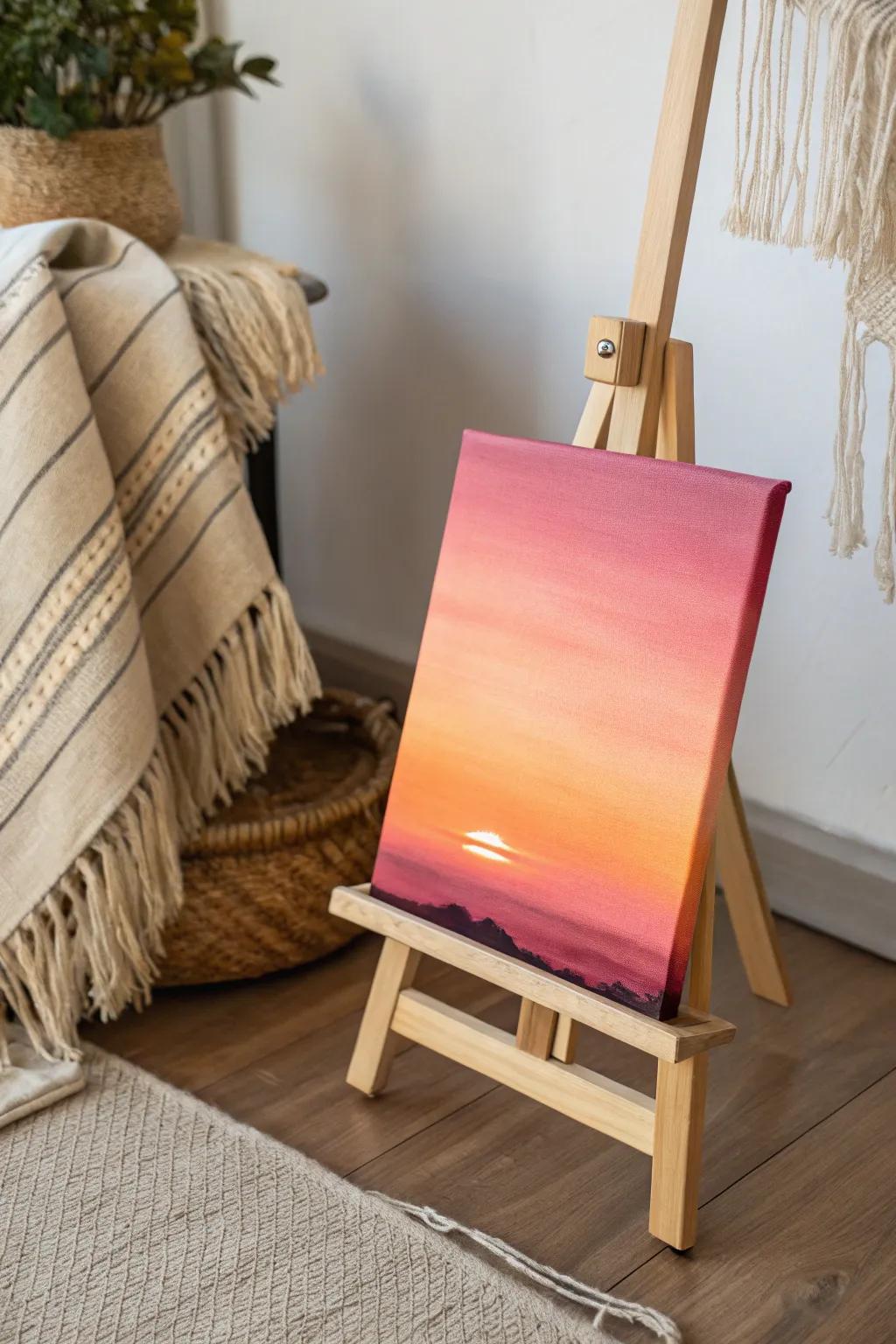 Capture the magic of a sunset with effortless brushstrokes. #ArtfulSimplicity