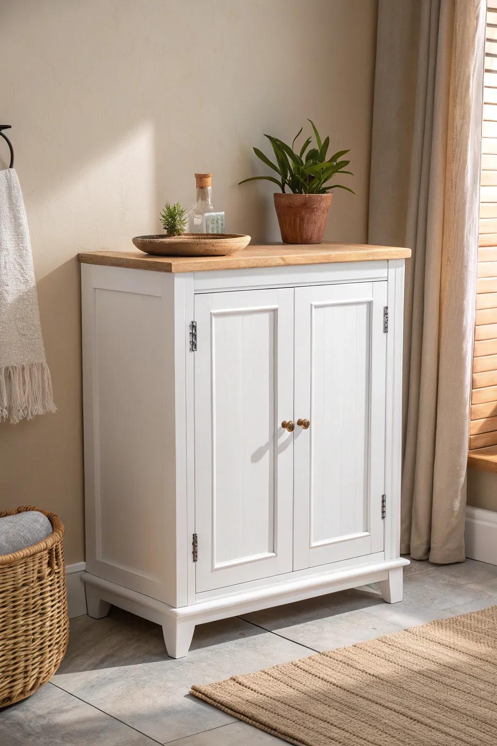 Embrace timeless elegance with classic white cabinets, a perfect blend of simplicity and natural beauty.