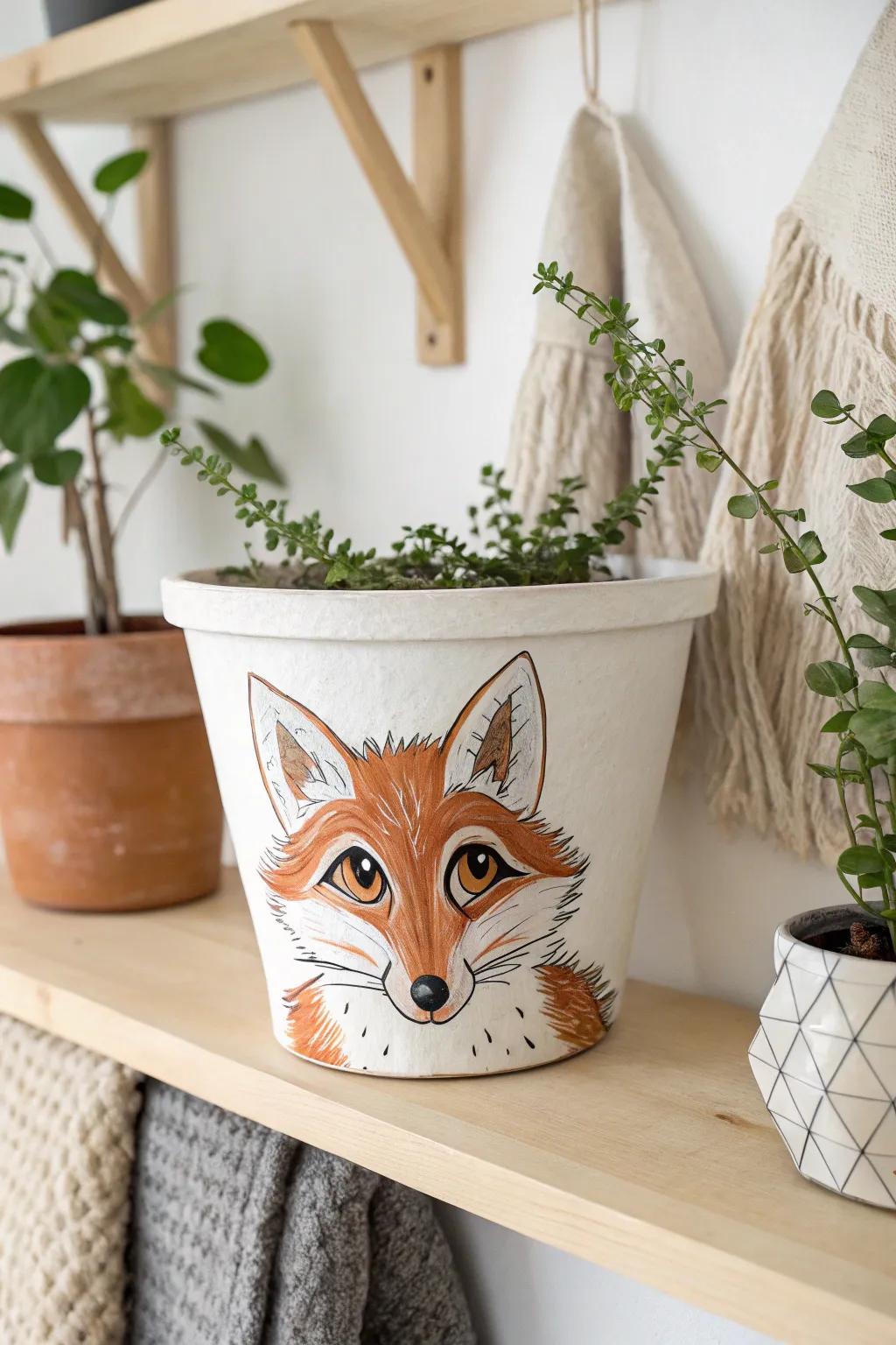 Bring joy to any space with a charming fox face pot - a perfect blend of whimsy and minimalist elegance.