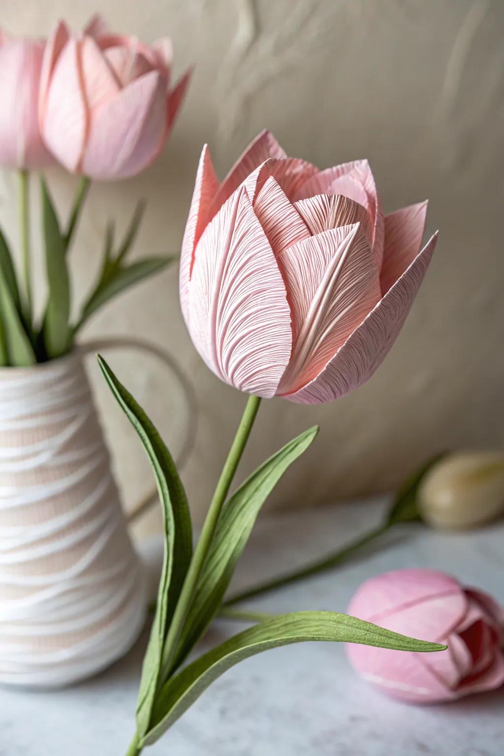 Delicate 3D Paper Tulip: A touch of handcrafted elegance to brighten any day.