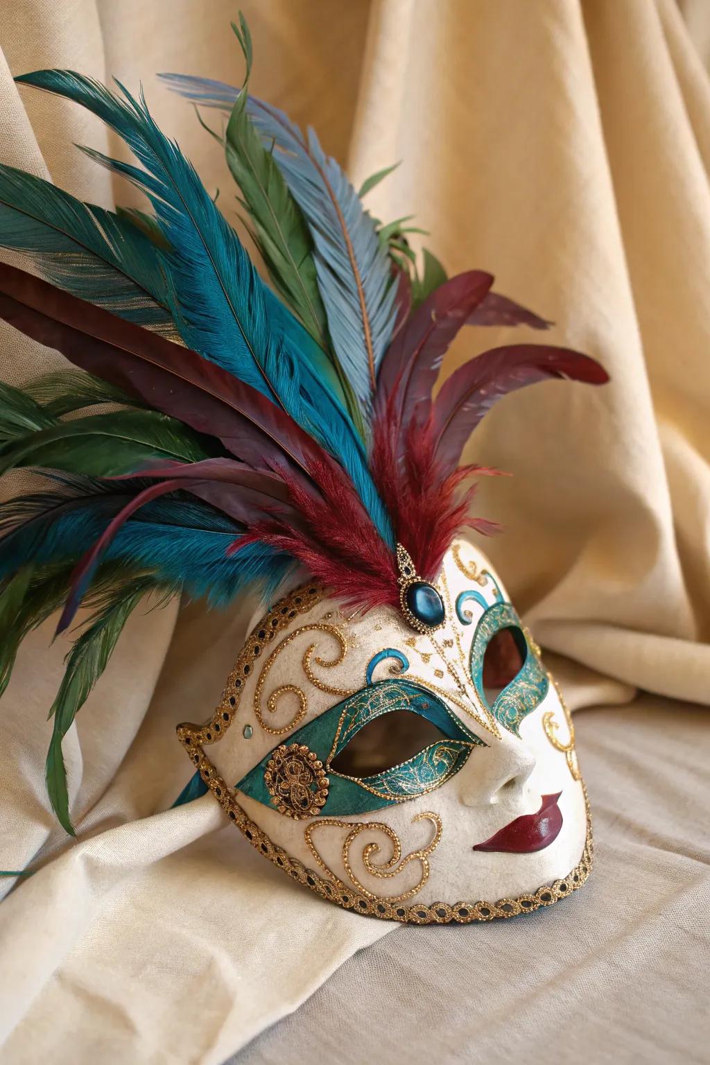 Celebrate global festivals with this vibrant Carnival-inspired paper mache mask, where minimalism meets boho charm.
