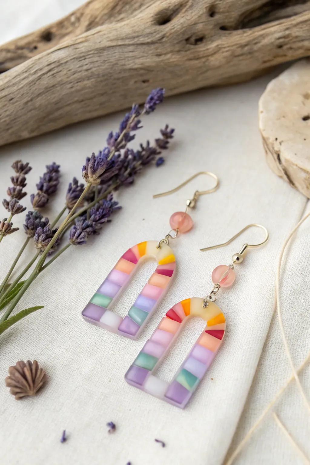 Handcrafted elegance: Acrylic earrings that blend minimalism with a boho twist.
