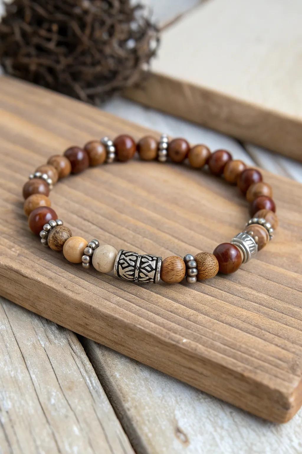 Embrace the Boho Chic vibe with this artisanal pony bead bracelet, perfect for adding a laid-back elegance to any outfit.