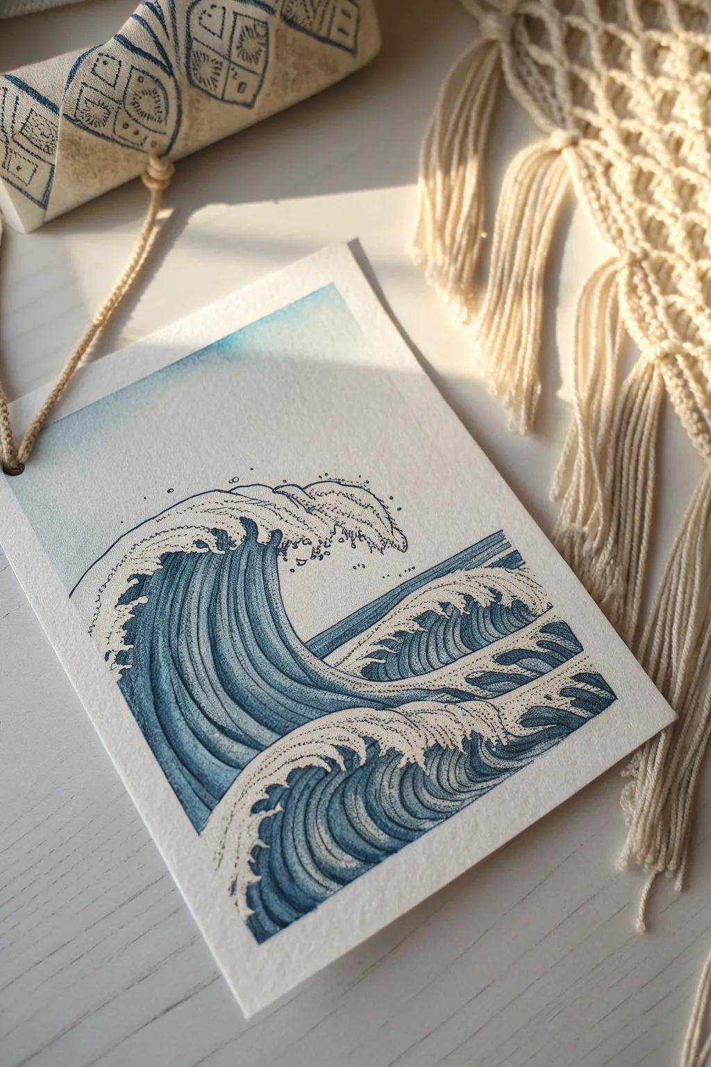 Capture the serene whispers of the ocean in your next postcard creation. 🌊✨