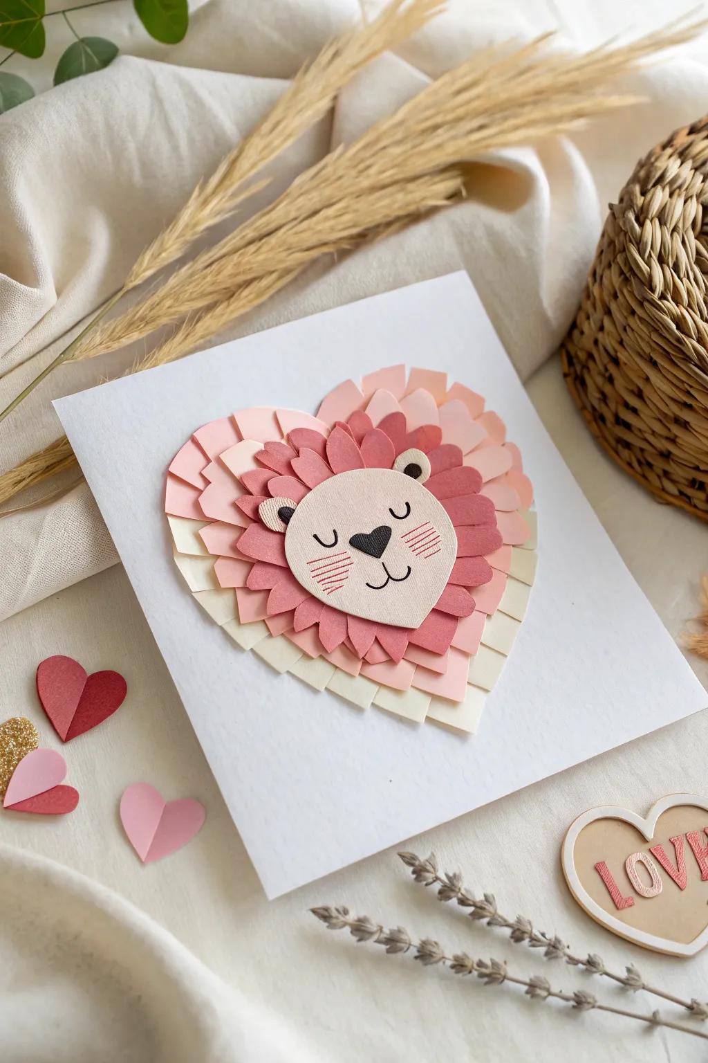 Crafted with love: Transform hearts into charming animal cards.