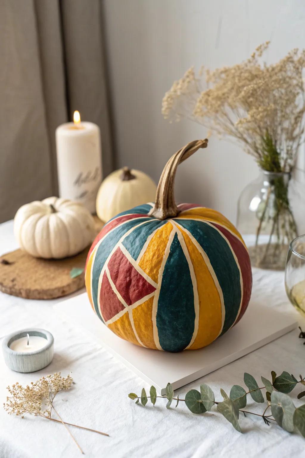 Transform your autumn with a modern masterpiece: abstract art pumpkins for the creative soul.