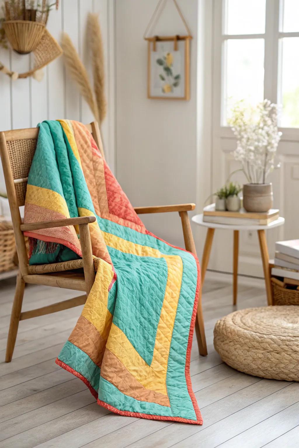 Brighten your space with a splash of color: a quilt border that captures the essence of summer sunshine.