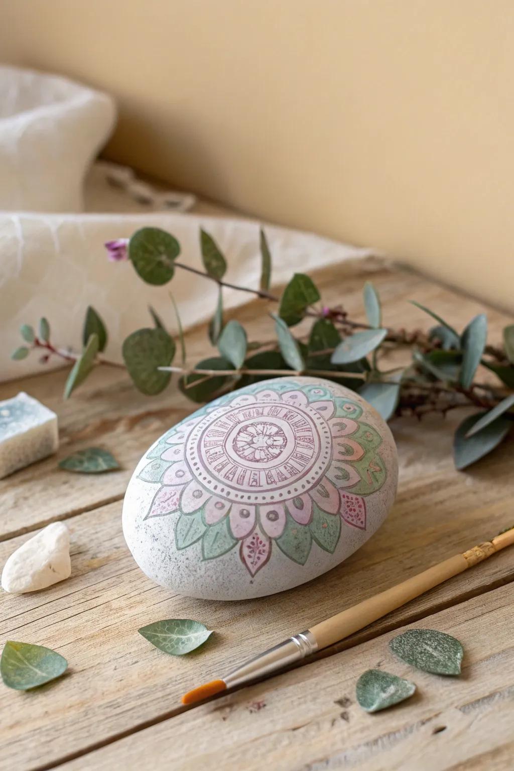 Transform nature's canvas into a masterpiece with the calming art of rock painting.