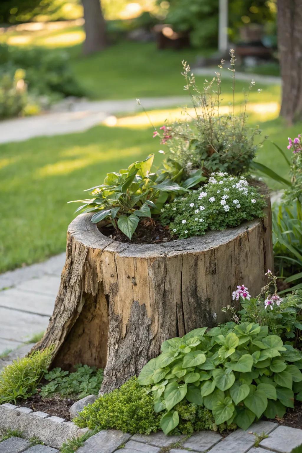 Transform nature's remnants into a garden masterpiece with a touch of minimalist elegance. 🌿✨