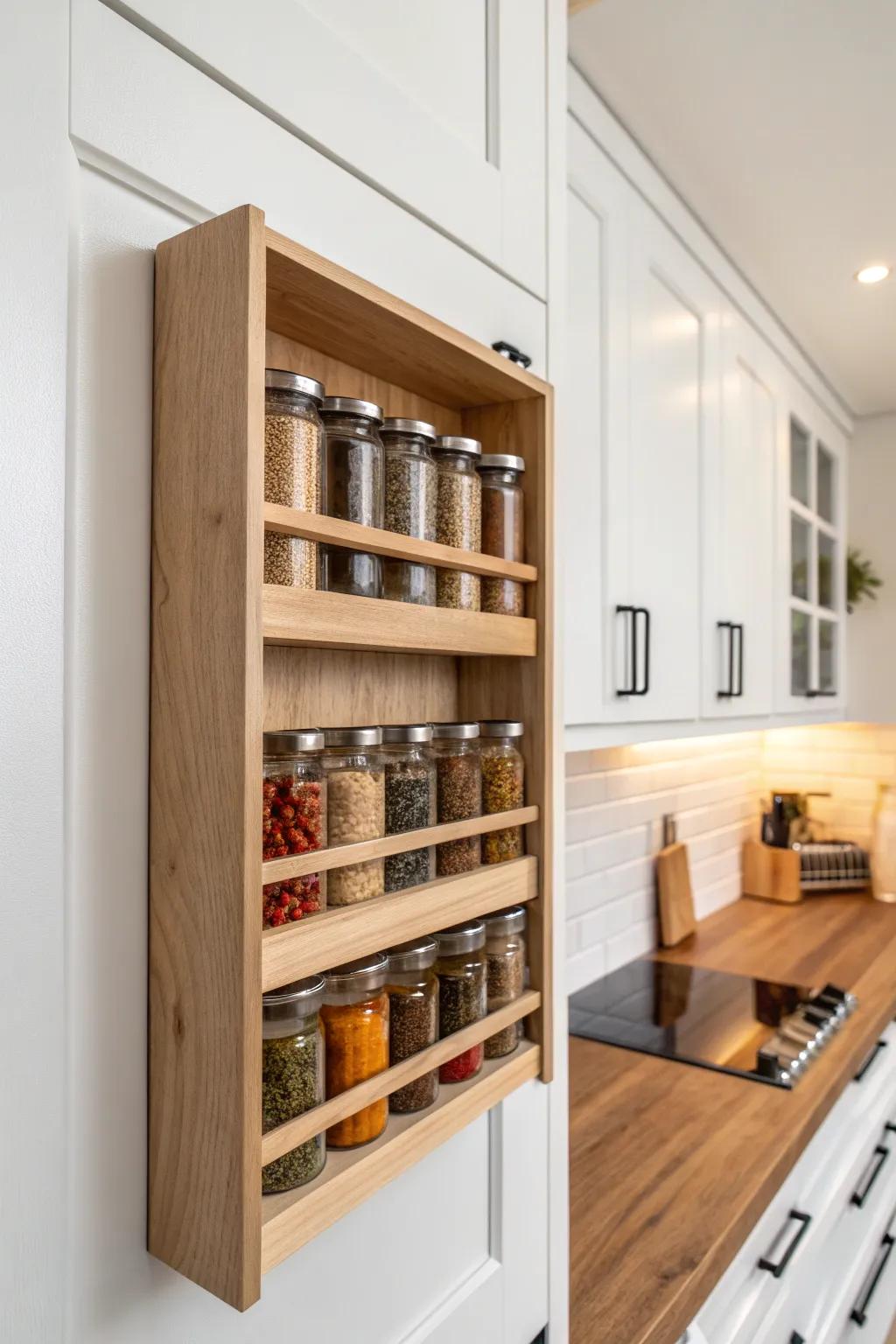 Elevate your kitchen organization with this minimalist spice rack — a perfect blend of Scandinavian simplicity and Boho charm.
