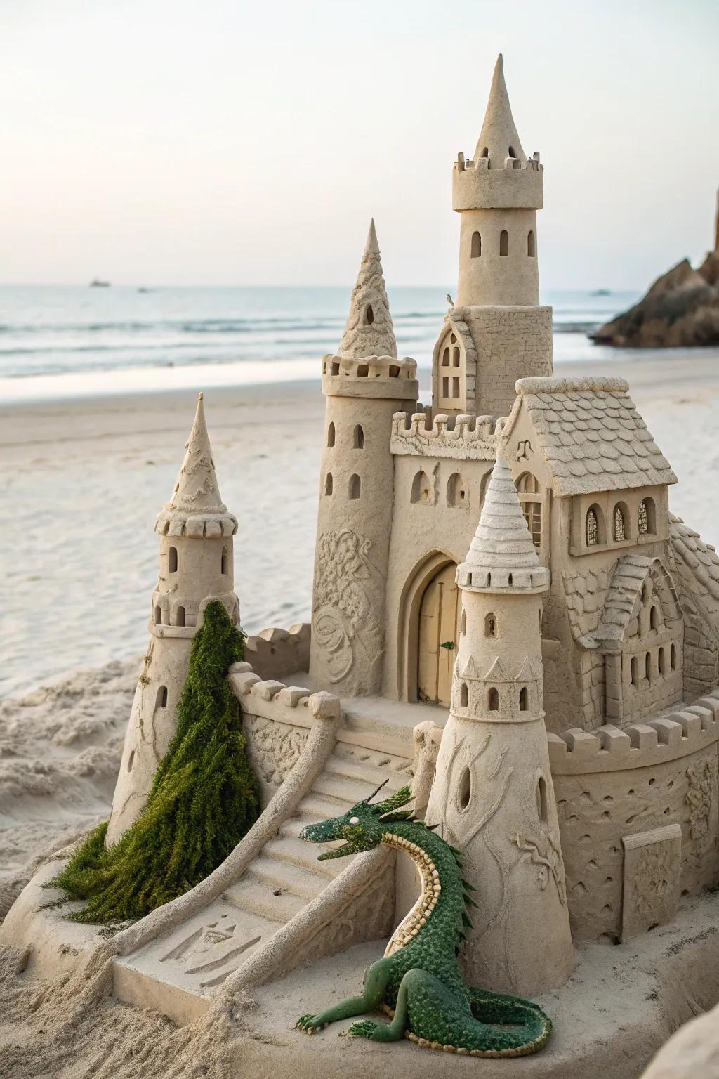 Step into a fairy tale with this enchanting sandcastle, where whimsical design meets natural beauty. Let your imagination wander!