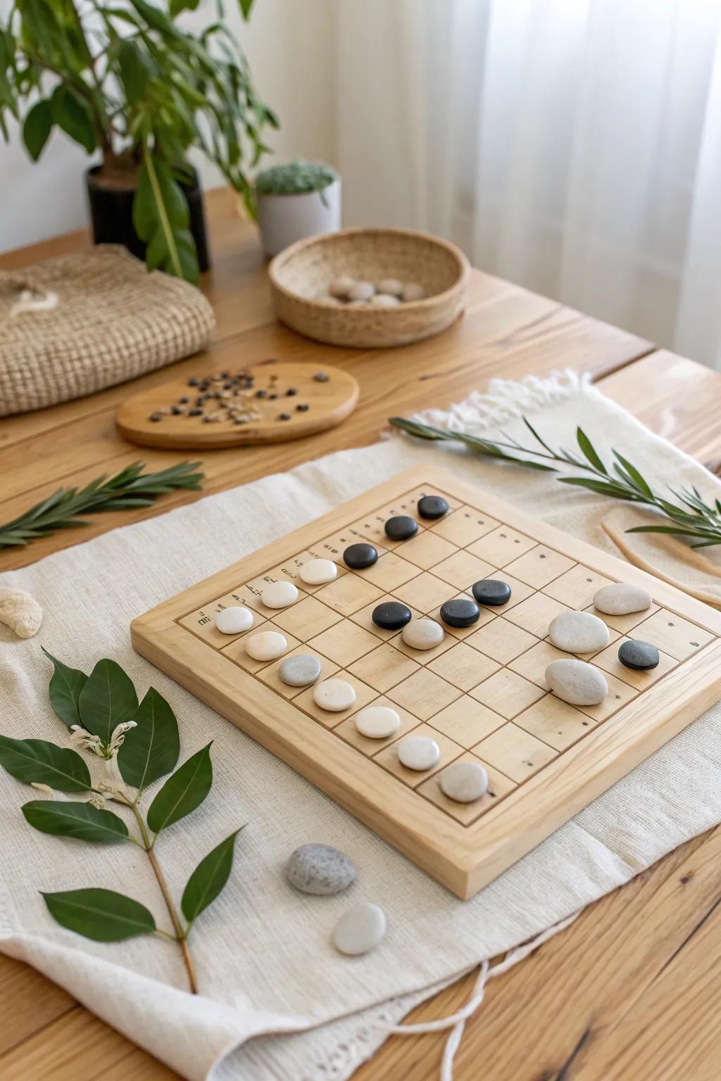 Embrace nature and creativity with this charming homemade board game. Perfect for leisurely afternoons and family picnics. 🌿✨