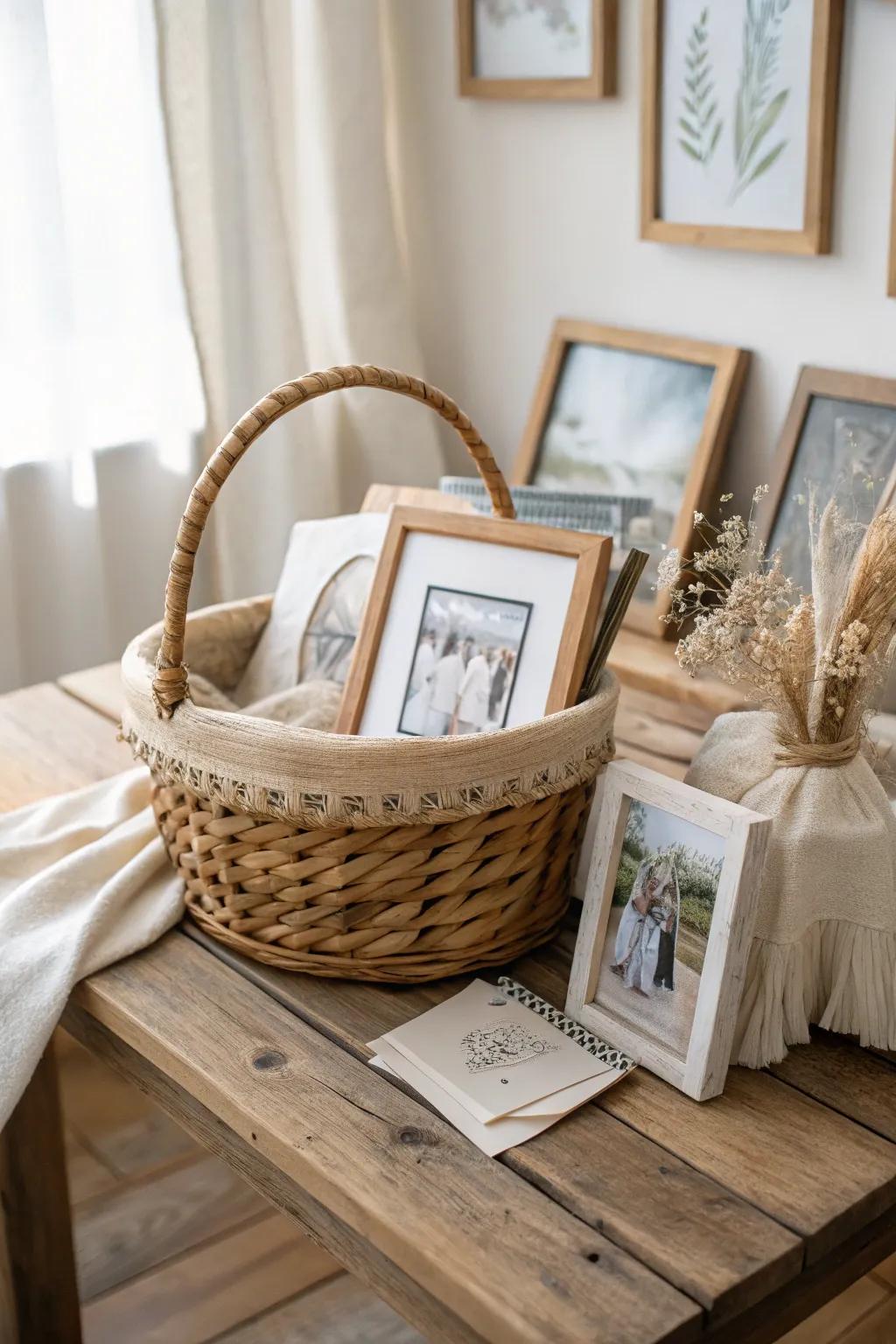 Capture cherished memories with a beautifully crafted Memory Lane Keepsake Basket, perfect for honoring special moments.