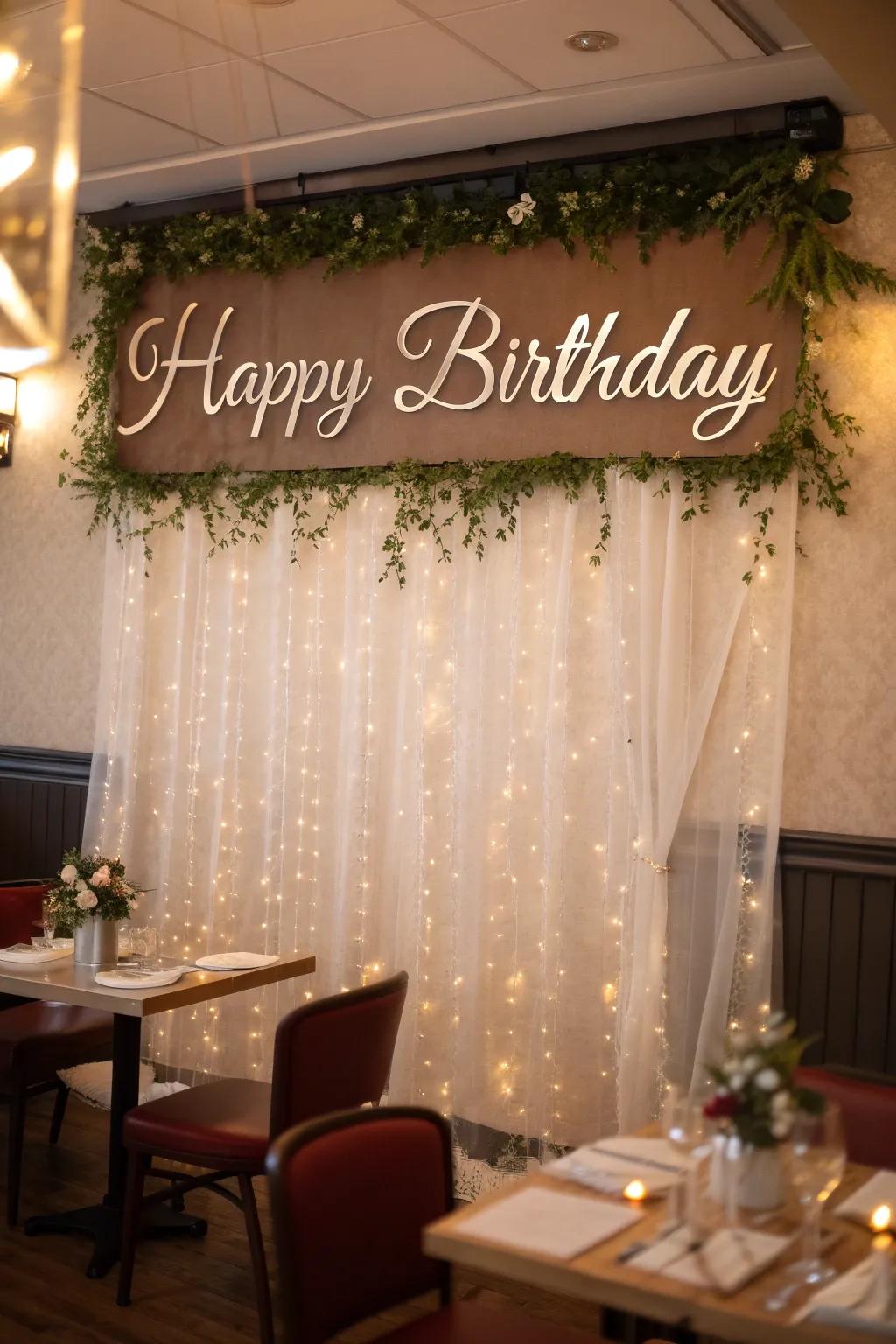 A 'Happy Birthday' banner creates a memorable focal point.