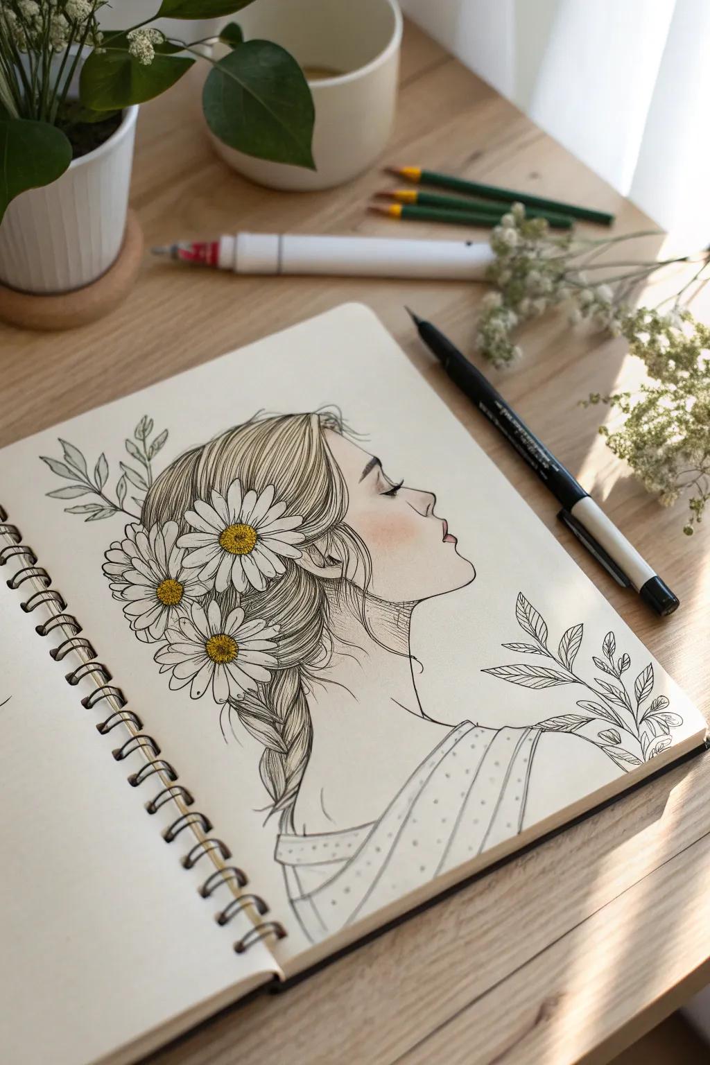 Capture the essence of spring with enchanting floral hair designs.