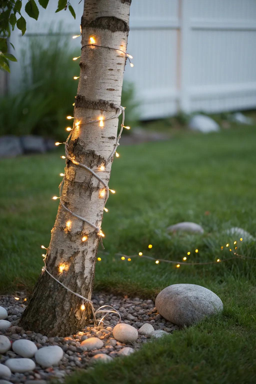 Illuminate your space with the magical glow of solar-powered fairy lights, perfect for a minimalist bohemian escape.