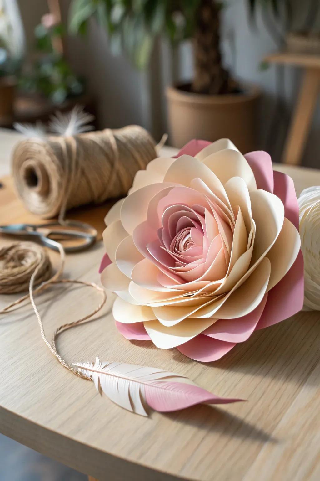 Transform paper into a stunning 3D floral masterpiece, perfect for spring creativity.