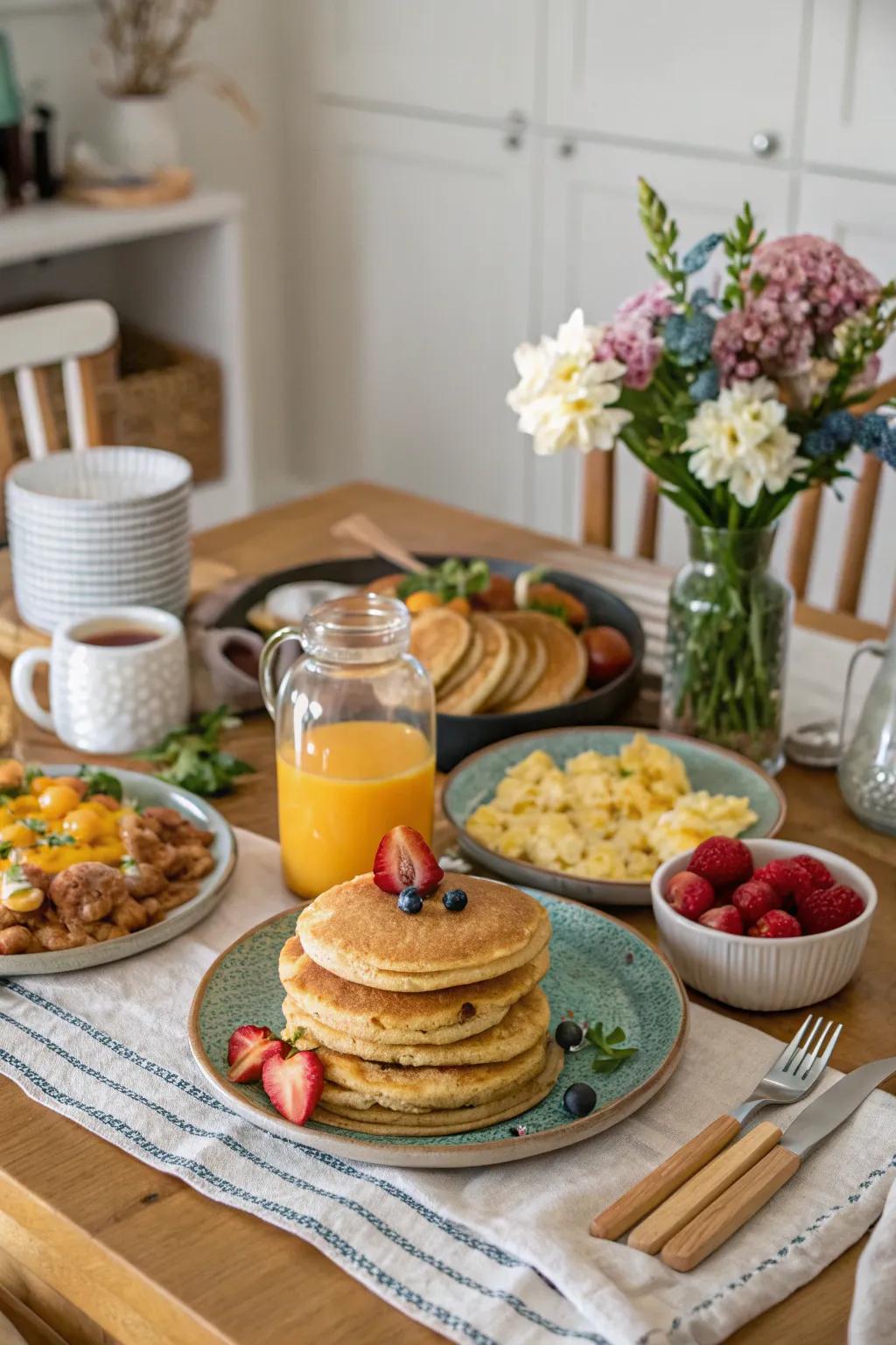 Enjoy the comfort of breakfast at the dinner table.