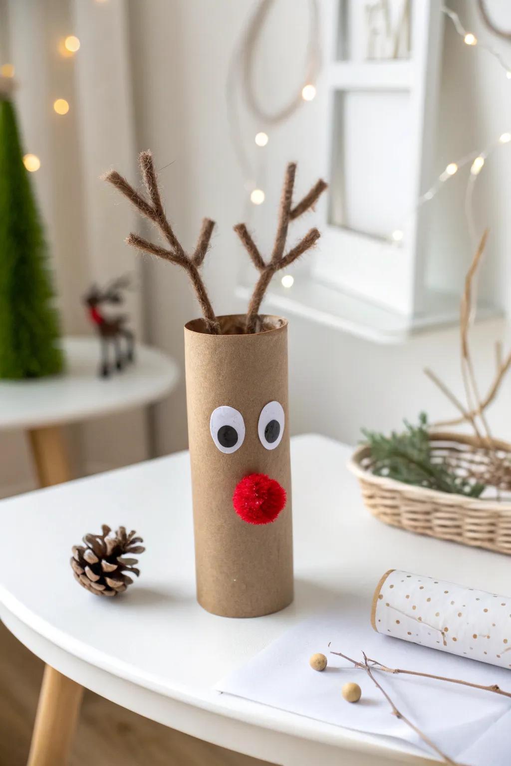 Craft a little magic this Christmas with a charming reindeer made from simple materials. Perfect for little hands and big imaginations.