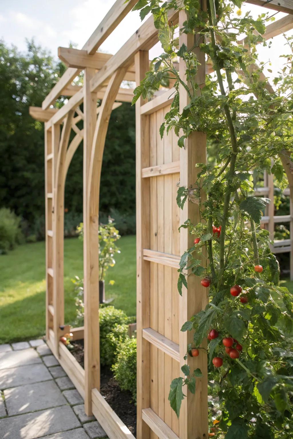Elevate your garden's beauty with a handcrafted trellis that supports both your plants and your style.