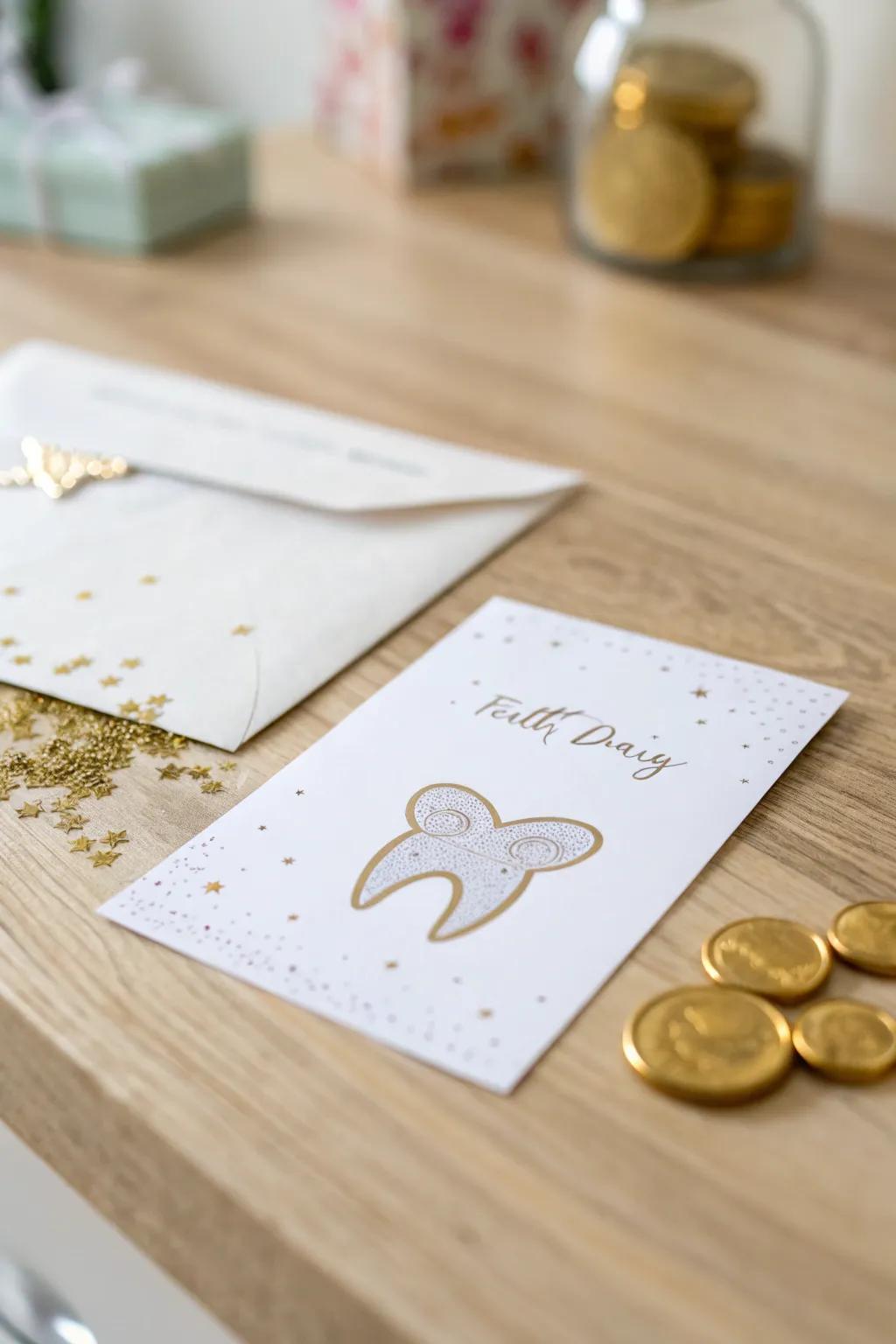 A touch of magic: the Tooth Fairy's golden trail.