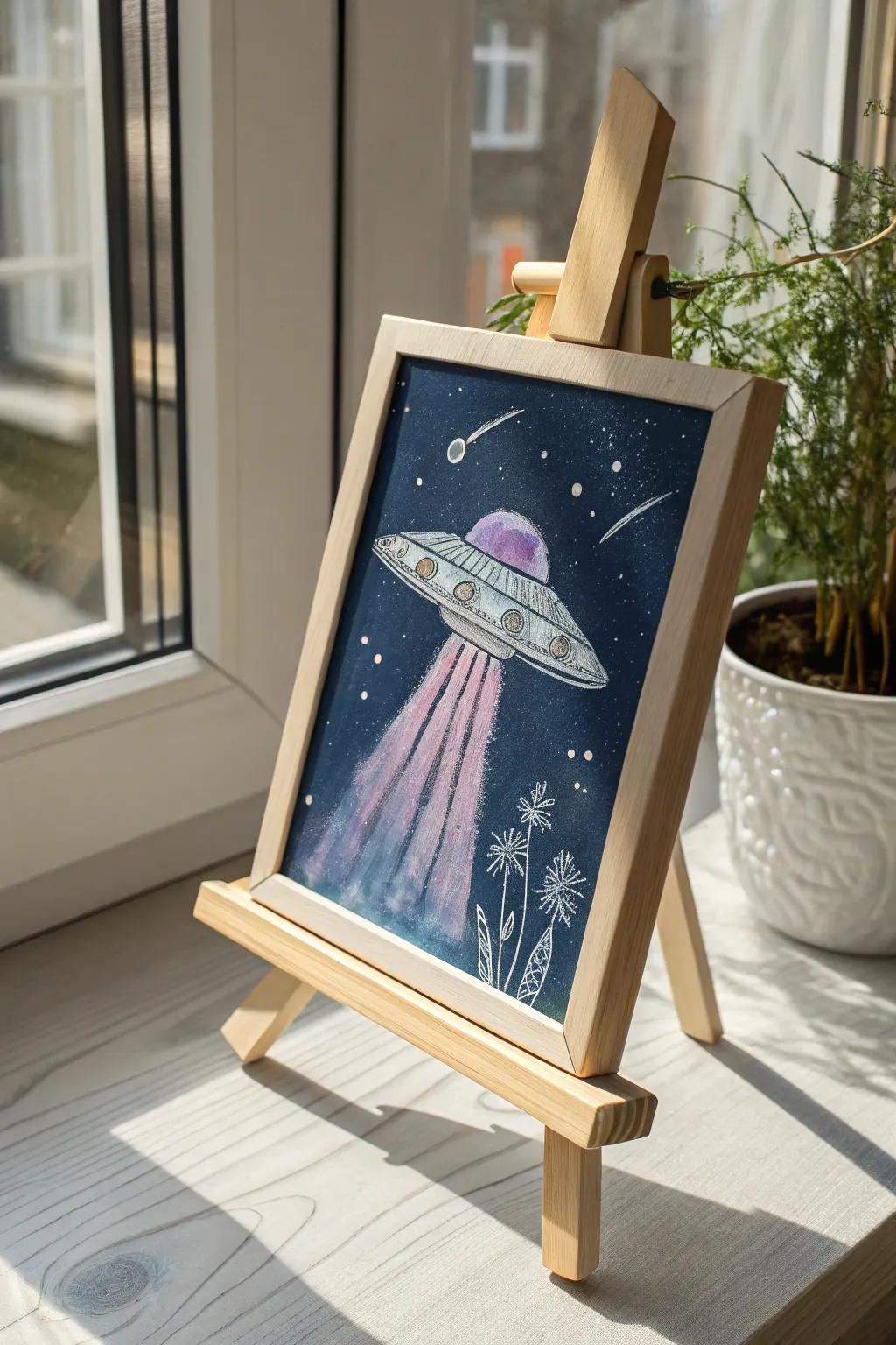 Explore the beauty of the cosmos with this dreamy minimalist painting. Perfect for adding a touch of celestial wonder to your space. #CosmicDreams #MinimalistArt