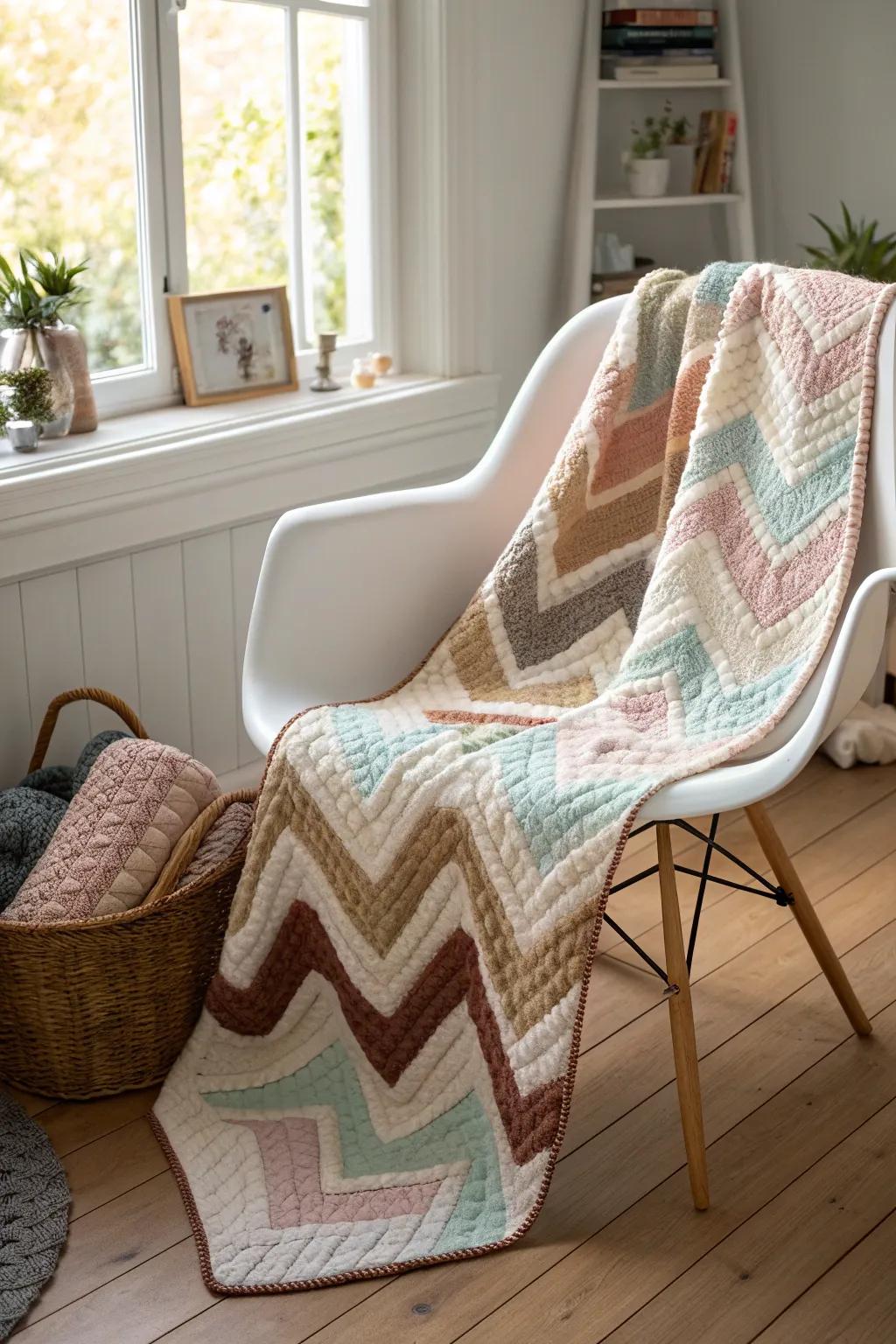 Elevate your space with the dynamic charm of Chevron magic.