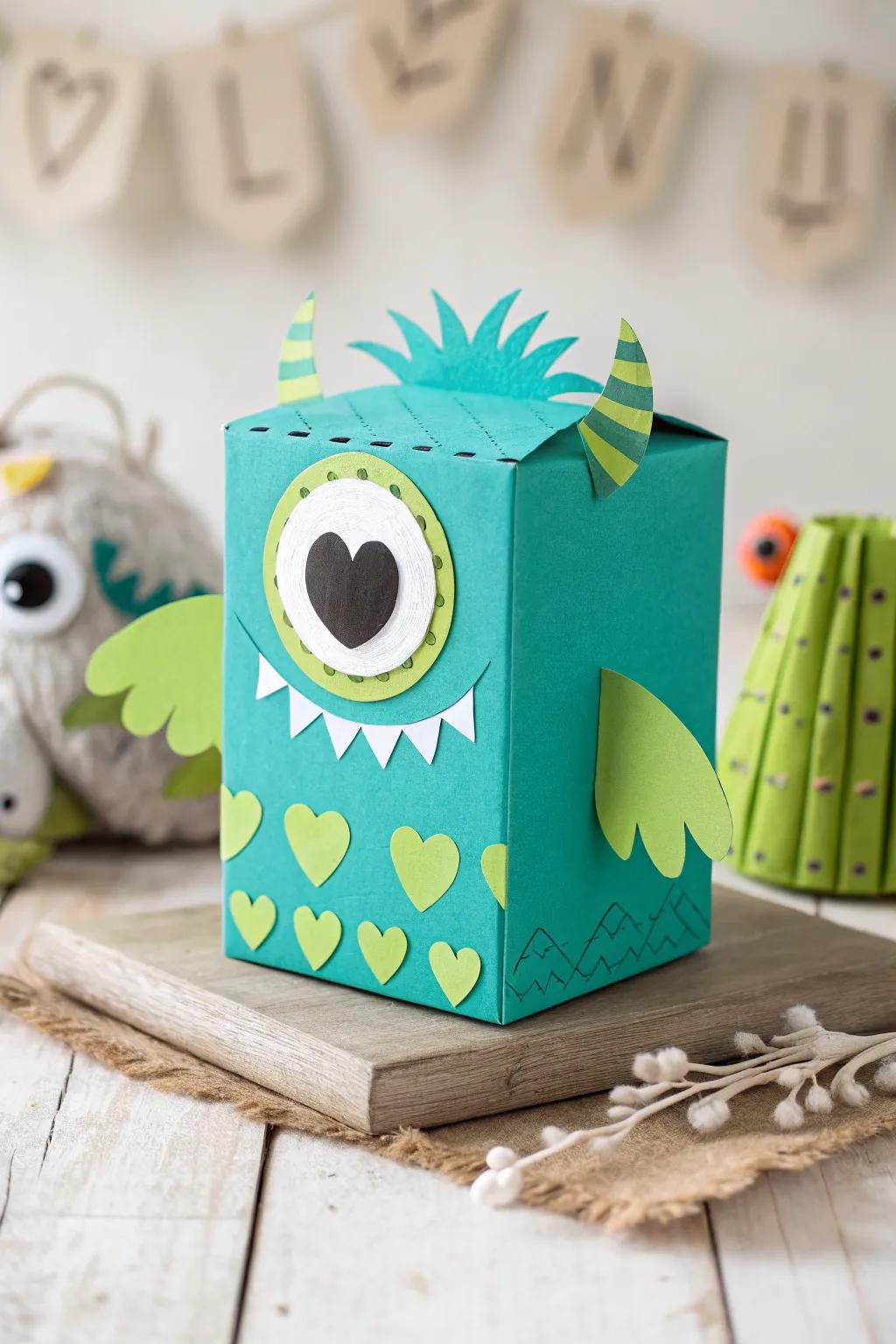 Unleash creativity with a charming monster valentine box, where imagination meets minimalist design.