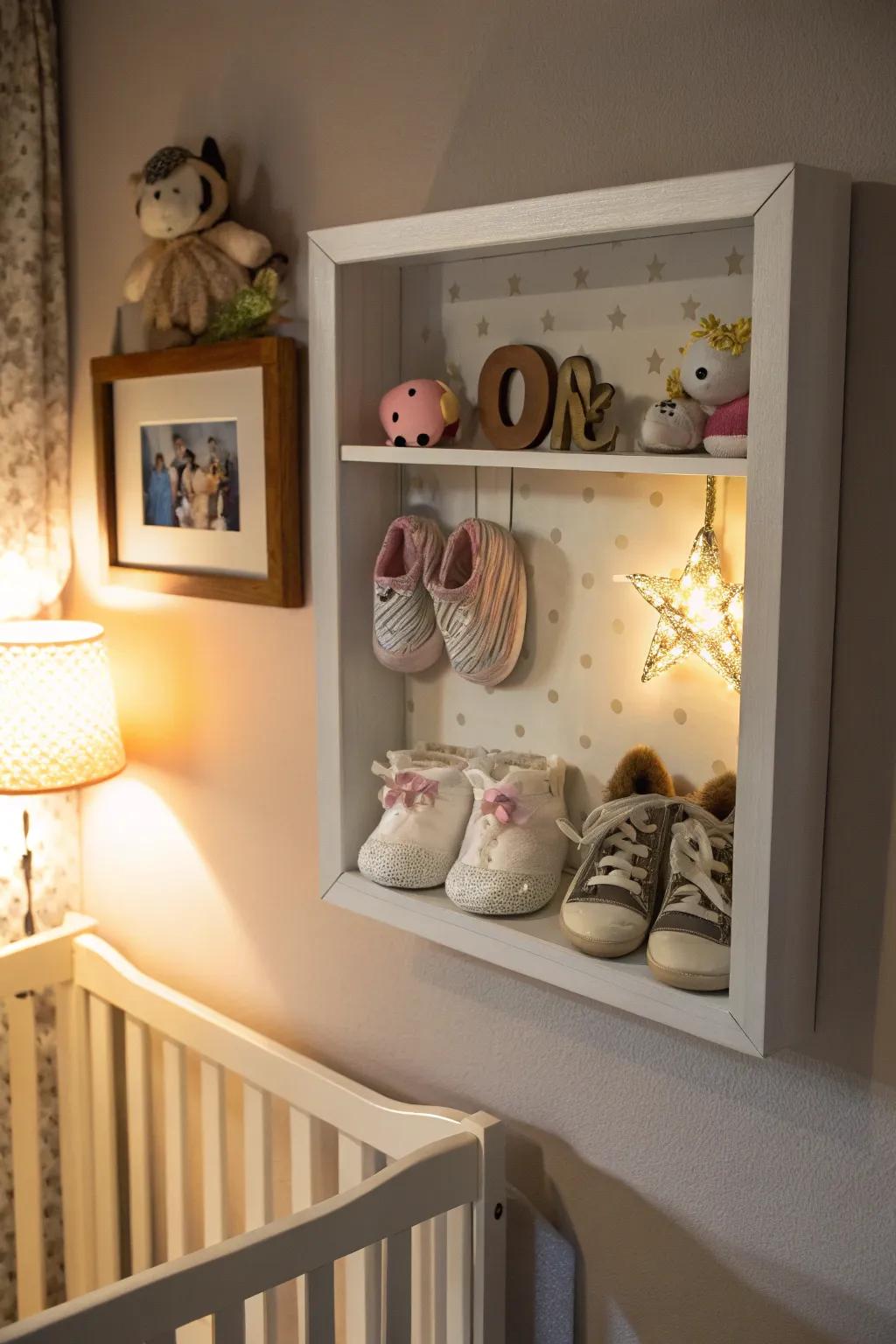 Capture the magic of childhood with a shadow box of treasures.